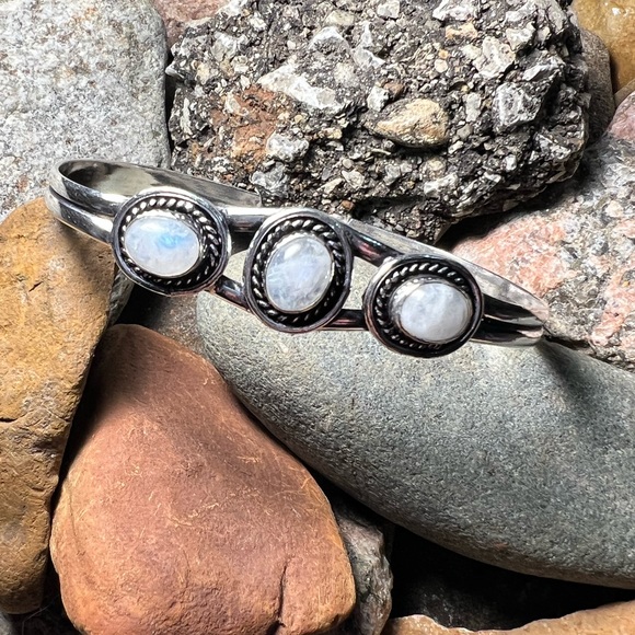 Hand Crafted Jewelry - Moonstone cuff bracelet